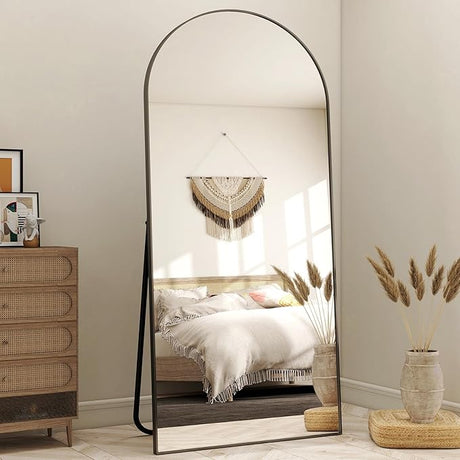 76"x34" Arched Full Length Mirror Free Standing Leaning Mirror Hanging Mounted