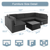 Outdoor Patio Furniture Set All-Weather Sectional Sofa Outside Couch