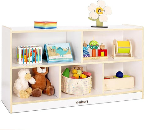 Kids Toy Storage Organizer, 2-Tier Wooden Storage Cabinet, Spacious Montessori Kids