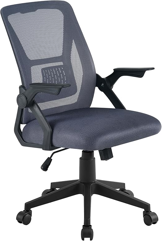 Mid-Back Swivel Ergonomic Office Chair with Adjustable Arms, Mesh Lumbar Support