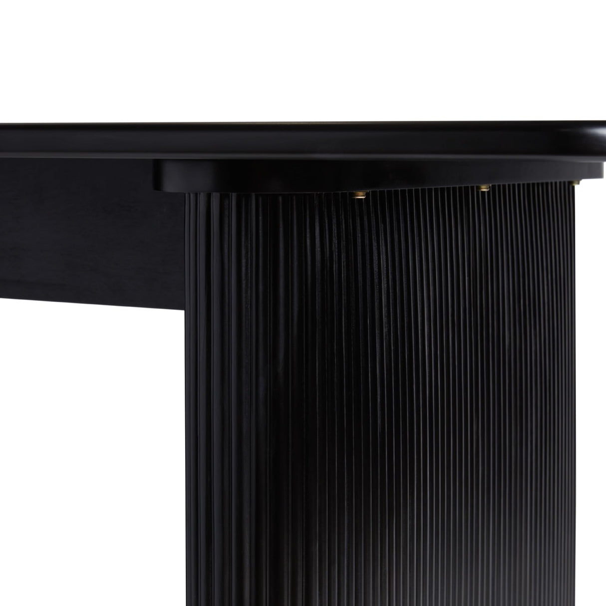 Modern Vertical Reeded Plinth-Base Dining Table, 68 Inch, Black