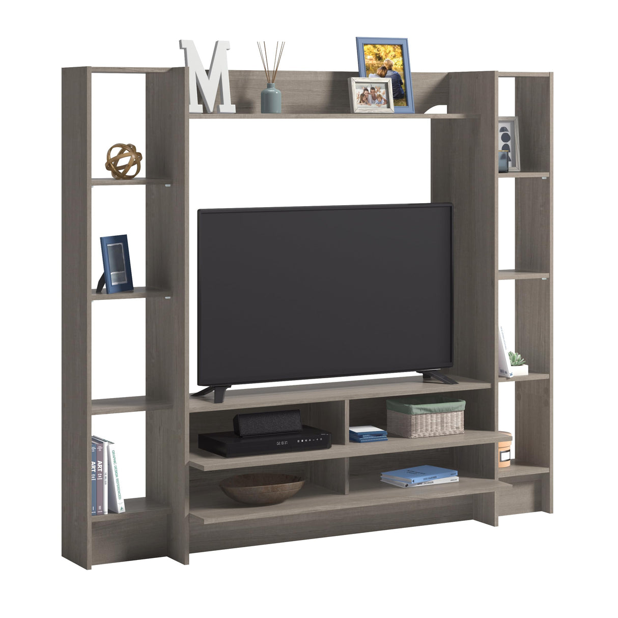 Beginnings Wall System TV Credenza, L: 66.3" x W: 15.51" x H: 58.5"