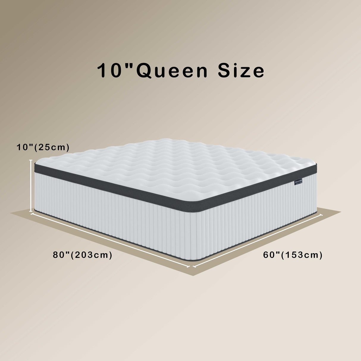 Queen Mattress, 10 Inch Innerspring Hybrid Mattress in a Box with Gel Memory Foam,