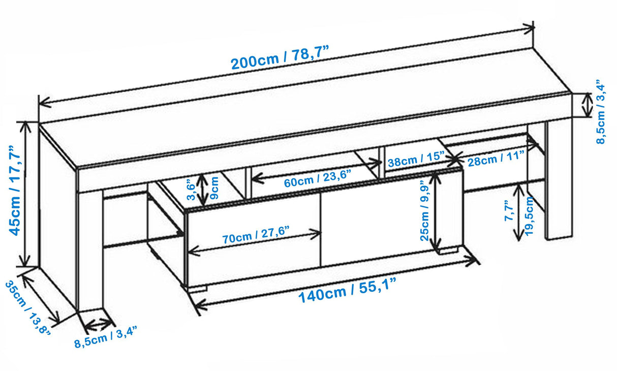 for TVs up to 90", Modern High Gloss 79" Entertainment Center, TV Media Console with Storage Cabinets