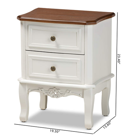 Studio Nightstands, White/Cherry Brown