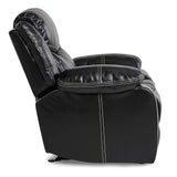 Manual Double Glider Reclining Loveseat, Black