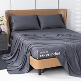 Cooling Sheets Rayon Derived from Bamboo 18"-24" Extra Deep Pocket Queen Sheets