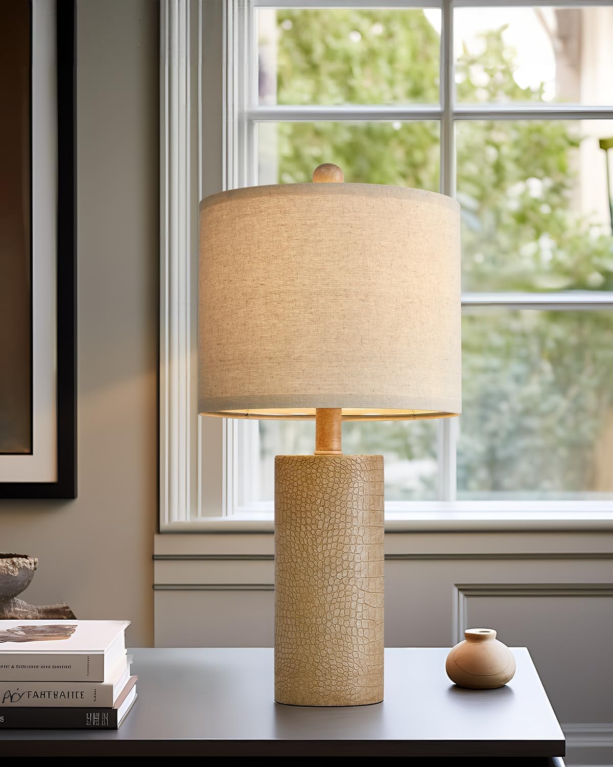 20.5" Farmhouse Lamp Single Resin Table Lamps for Living Room Bedroom Entryway