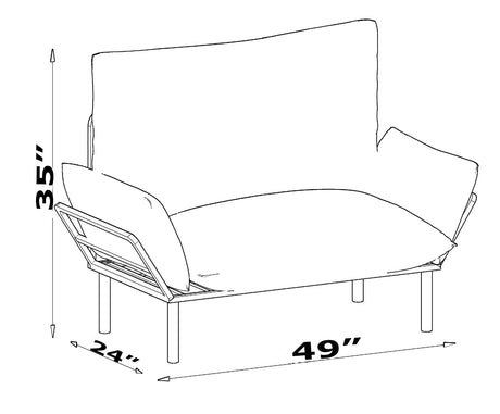 49" Small Modern Loveseat Sofa, Mid Century Linen Fabric 2-Seat Couch