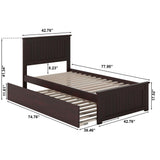 Twin Trundle Platform Bed in Espresso