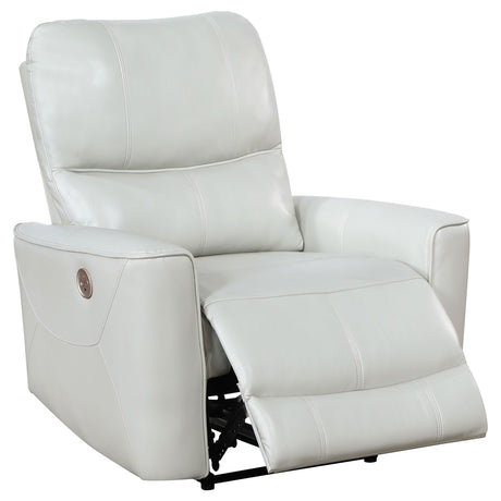 Coaster Home Furnishings Greenfield Upholstered Power Recliner Chair Ivory