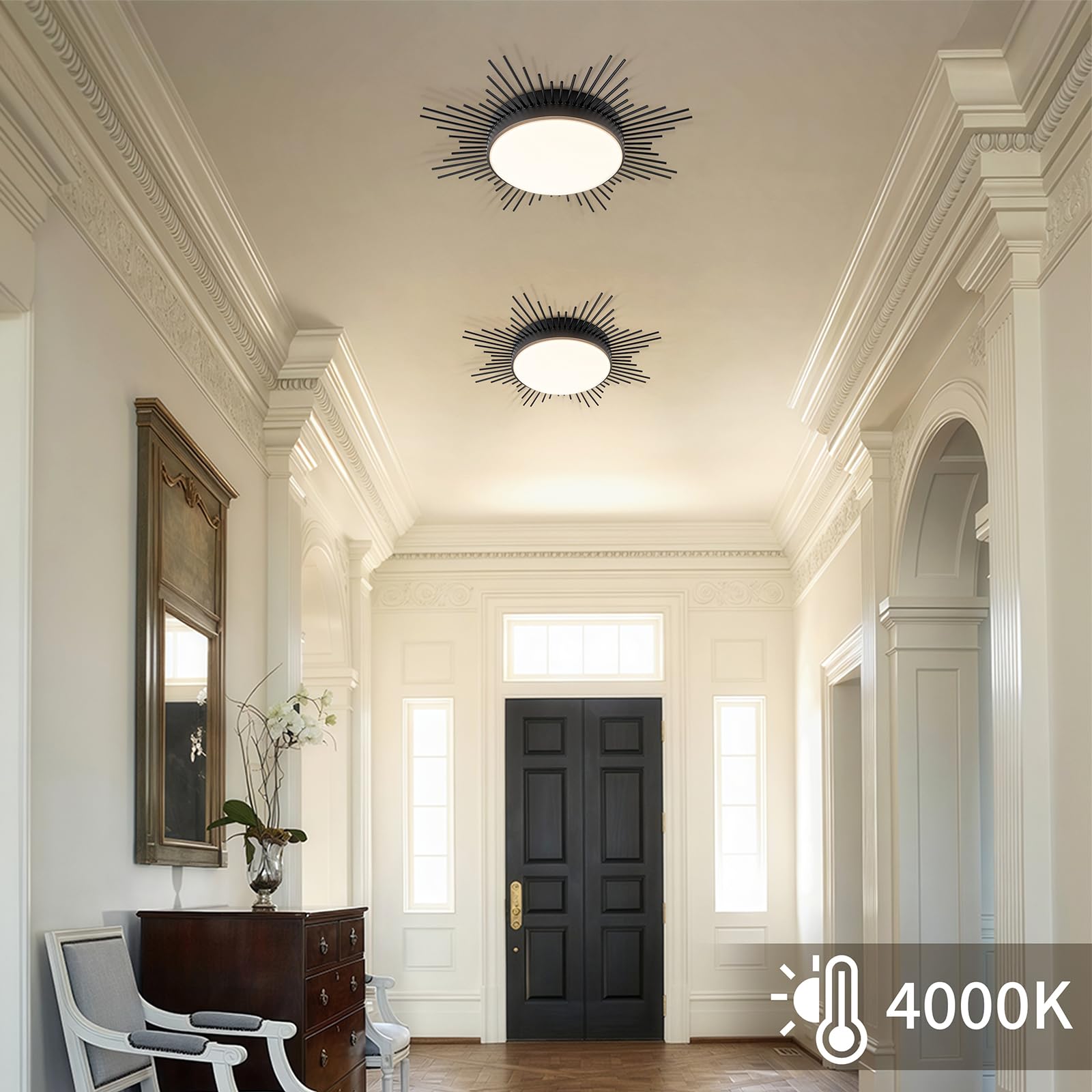 23.6" LED Sputnik Ceiling Light - Modern Flush Mount Fixture