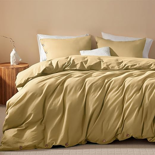 Navy Blue Duvet Cover Queen Size, 100% Washed Cotton 3 Piece Bedding Set