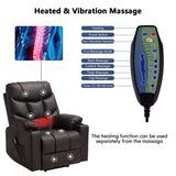 Power Lift Recliner Chairs for Elderly with Massage & Heating, PU Leather Sleeper