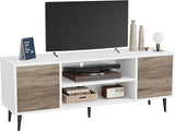 58 Inch Entertainment Center with 2 Doors and 2 Storage Cabinets for TV up to 65 inch,