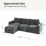 98.25'' Modular Sectional Sofa, Multi-Functional L Shaped Couch with Storage,