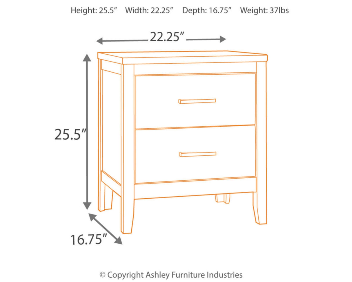 Olivet Glam 2 Drawer Nightstand with Faux Shagreen Drawer Fronts, Silver