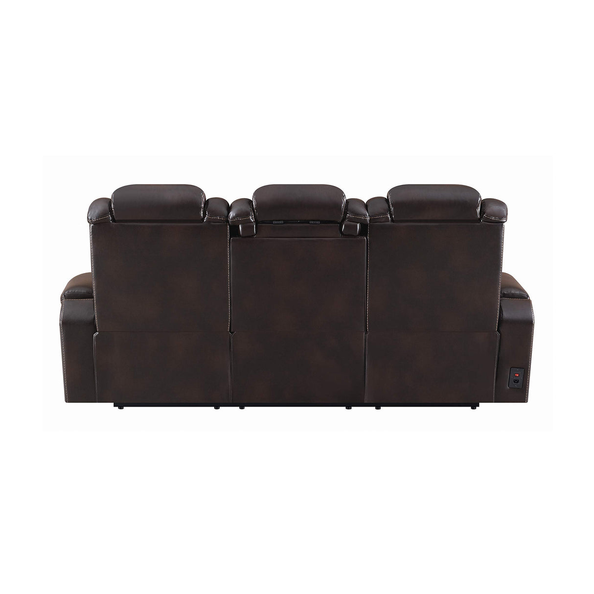 Leatherette Diamond Tufted Power Recliner Sofa with Drop Down Storage