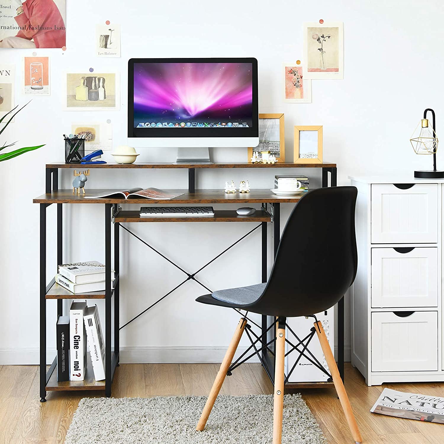 Computer Desk, Rustic Brown