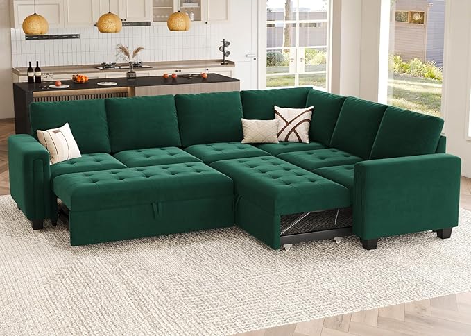 Secitonal Sleeper Sofa with Pull Out Couch Bed Modular Sectional Sofa