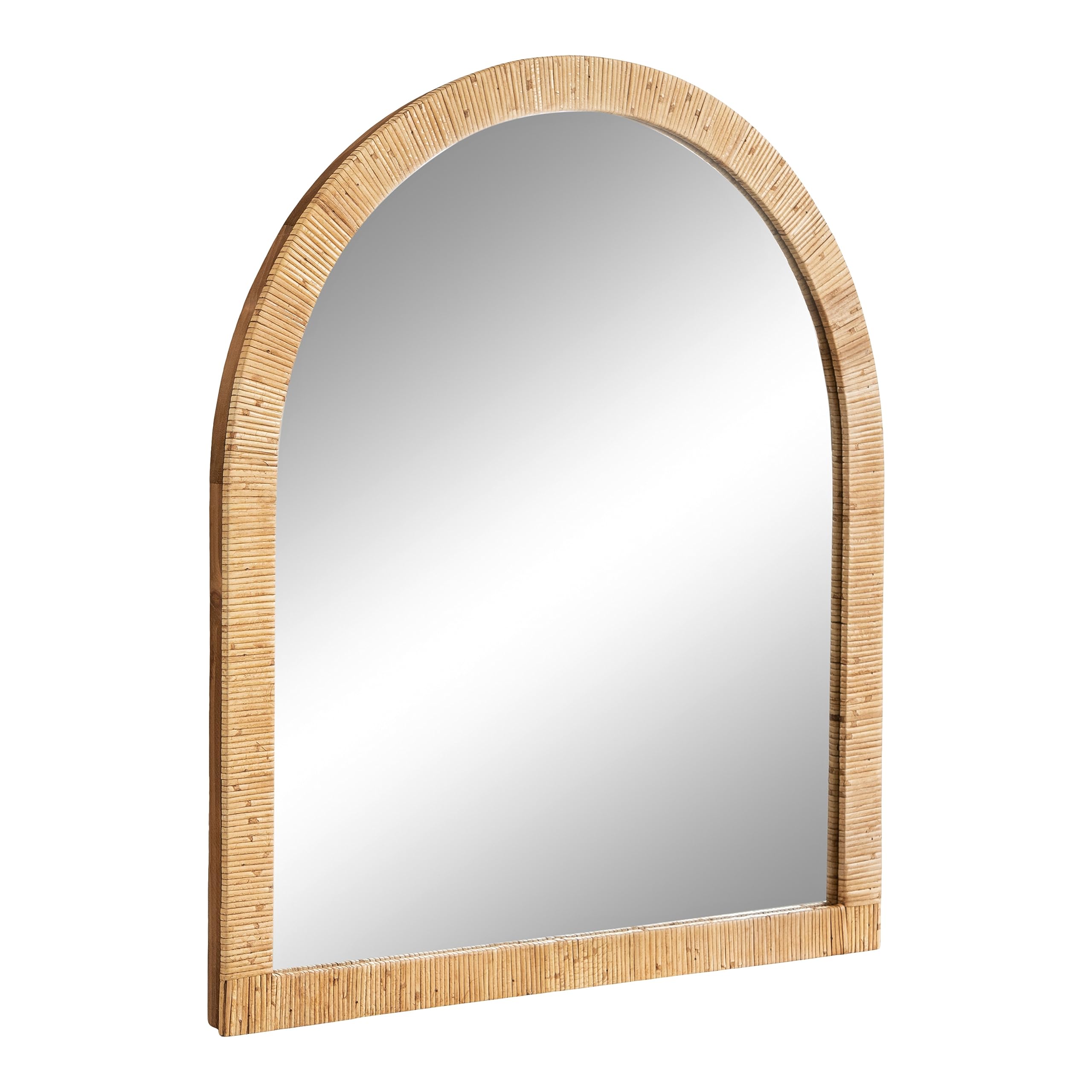Rattan Wall Mirror,  Natural Wood, Decorative Wooden Mirror