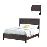 Wood Queen Size Bed, Dark