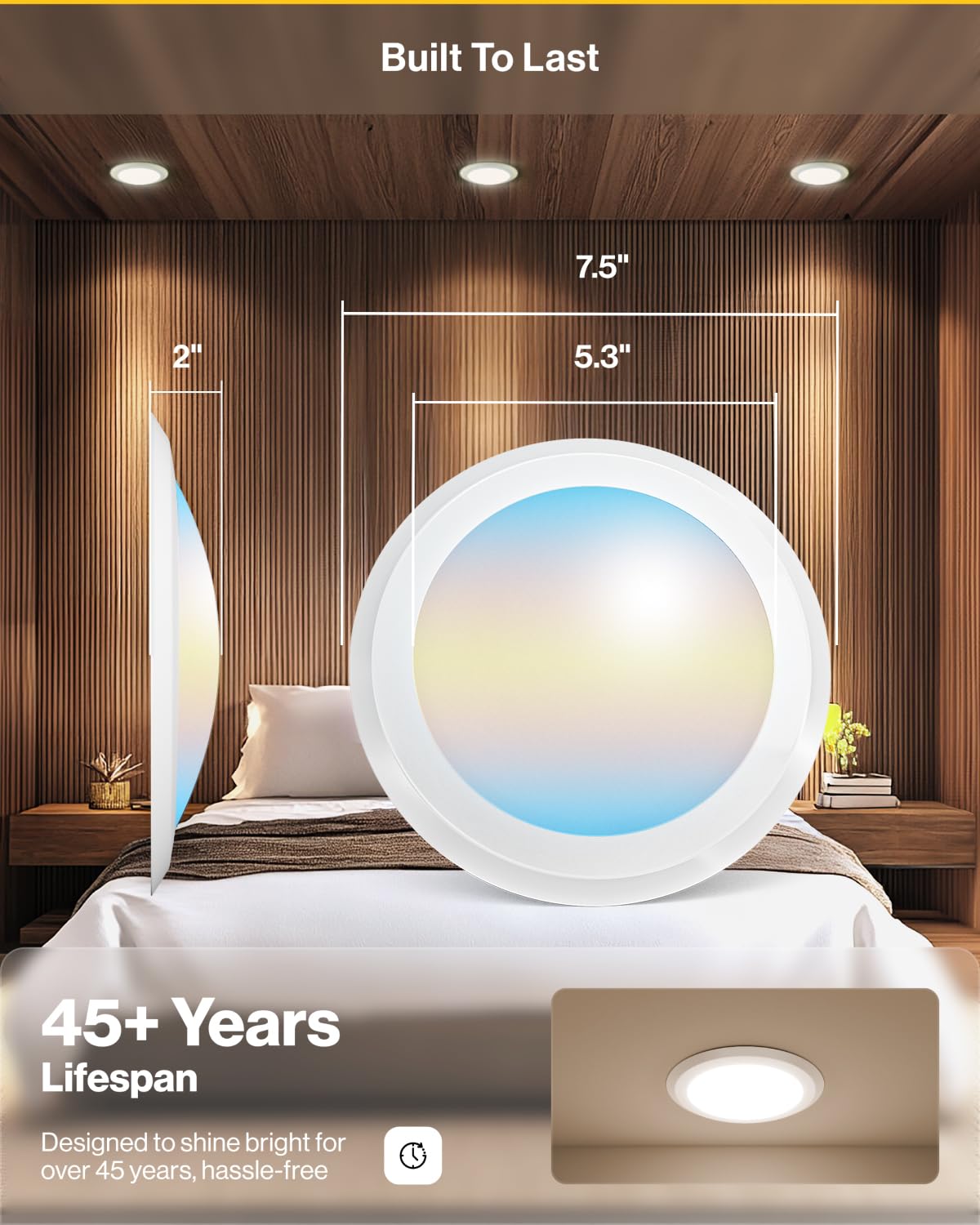 LED Disc Lights 6 Inch Flush Mount Ceiling - 24 Pack Dimmable Recessed Lighting