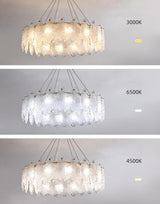 Apkaf 6-Lights Glass Feather Light Fixture Glass Chandelier,Modern LED Chandeliers Glass Chandeliers Ceiling Light for Bedroom Dining Room Hallway