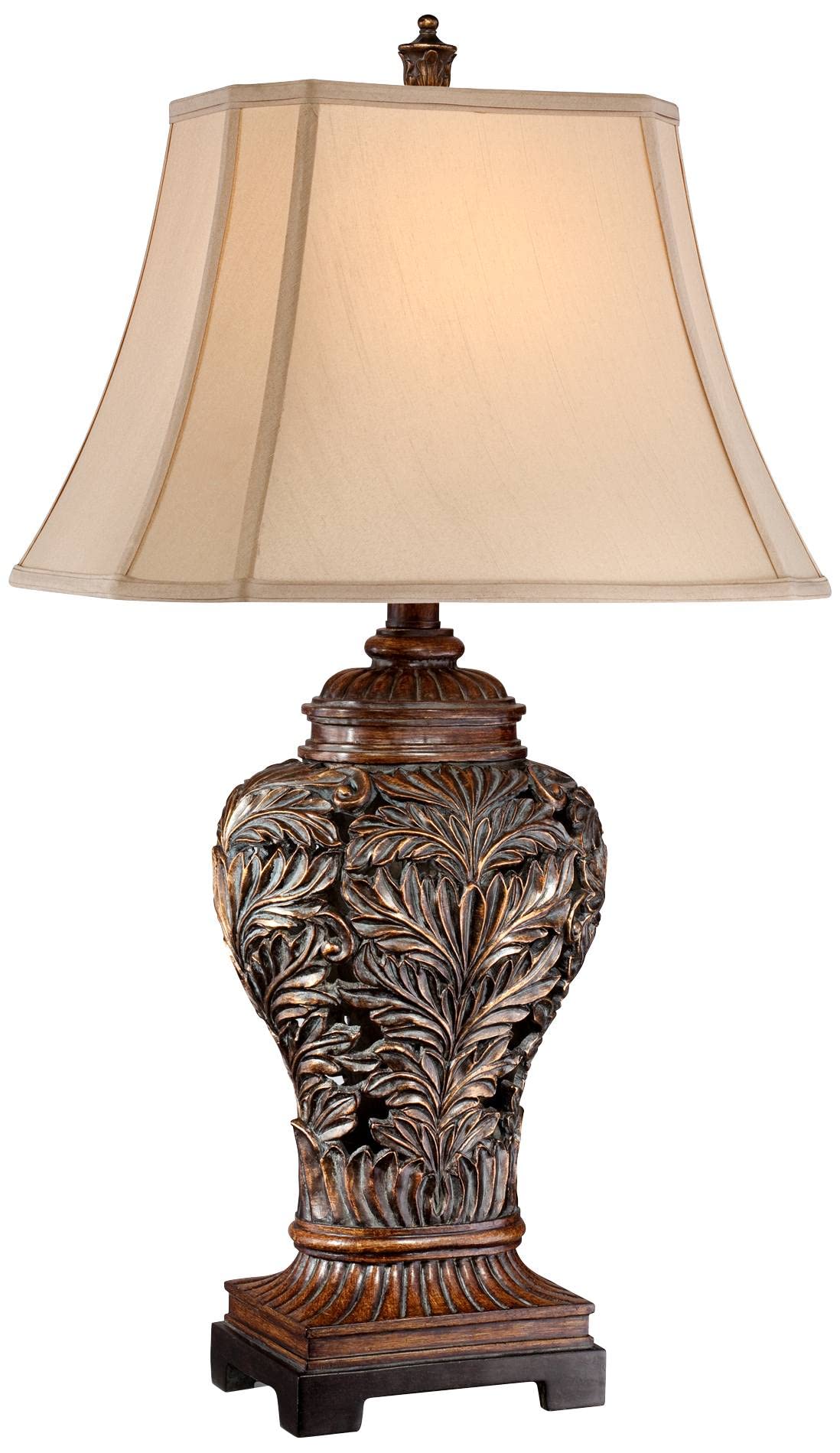 Leafwork Traditional 3-Way Table Lamp 32.5" with USB Charging Port