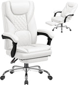 Executive Office Chair with Massage, Ergonomic Reclining High Back Leather Seats