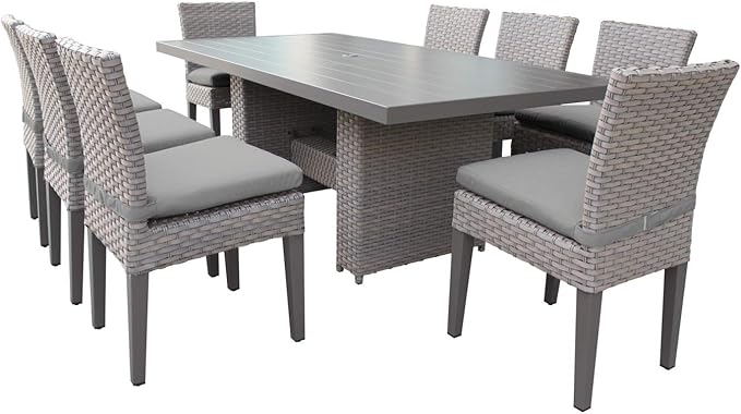 Florence 9-Piece Outdoor Dining Set with Cushions, White