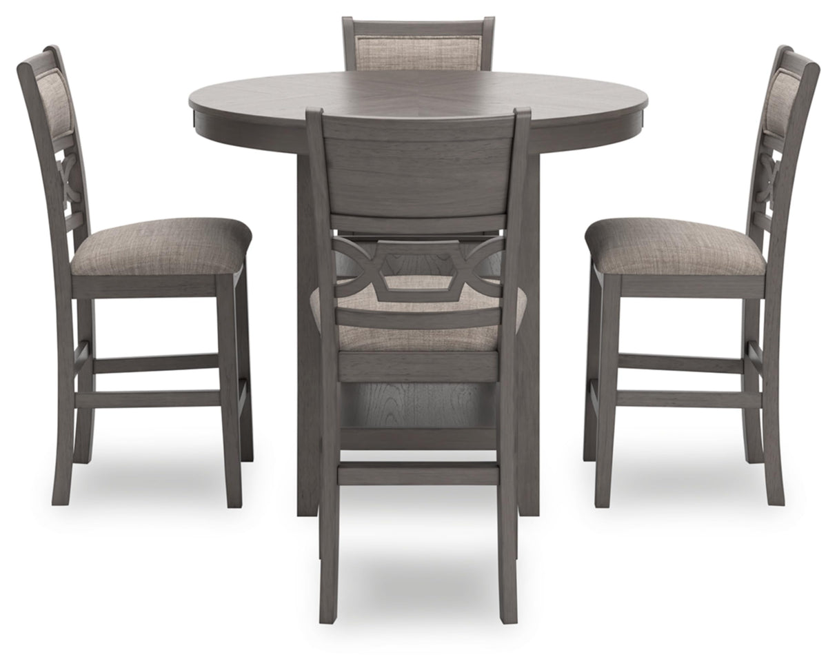 Wrenning Modern Diamond Patterned Counter Height Dining Table and 4 Upholstered Bar