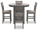 Wrenning Modern Diamond Patterned Counter Height Dining Table and 4 Upholstered Bar