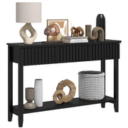 Black Fluted Console Table with 3 Drawers