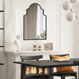 Black Arched Bathroom Mirror 36x22 - Metal Frame Wall Mirror