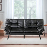 Futon Sofa Bed Futon Couch Leather Futon Memory Foam Futon Couch, Faux Leather Futon Couch Modern