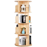 Bookshelf Tower, 4 Tiers Floor Standing Bookcase Storage Rack, 360 Display Round
