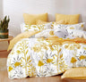 Comforter Queen Size, 600 Thread Count Cotton Blue Floral with Khaki