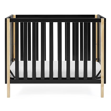 Gio Mini Crib with 2.75" Mattress Included, Bianca White/Natural