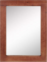 24" x 18" Rectangle Black Wood Frame Wall Mirror with Attached Hanging Brackets