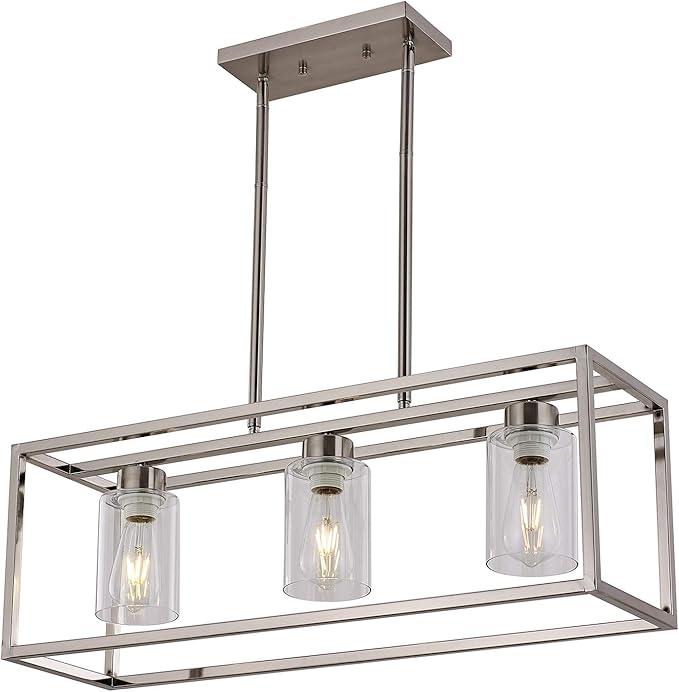Dining Room Lighting Fixture Hanging Farmhouse Black 3 Light Modern Pendant