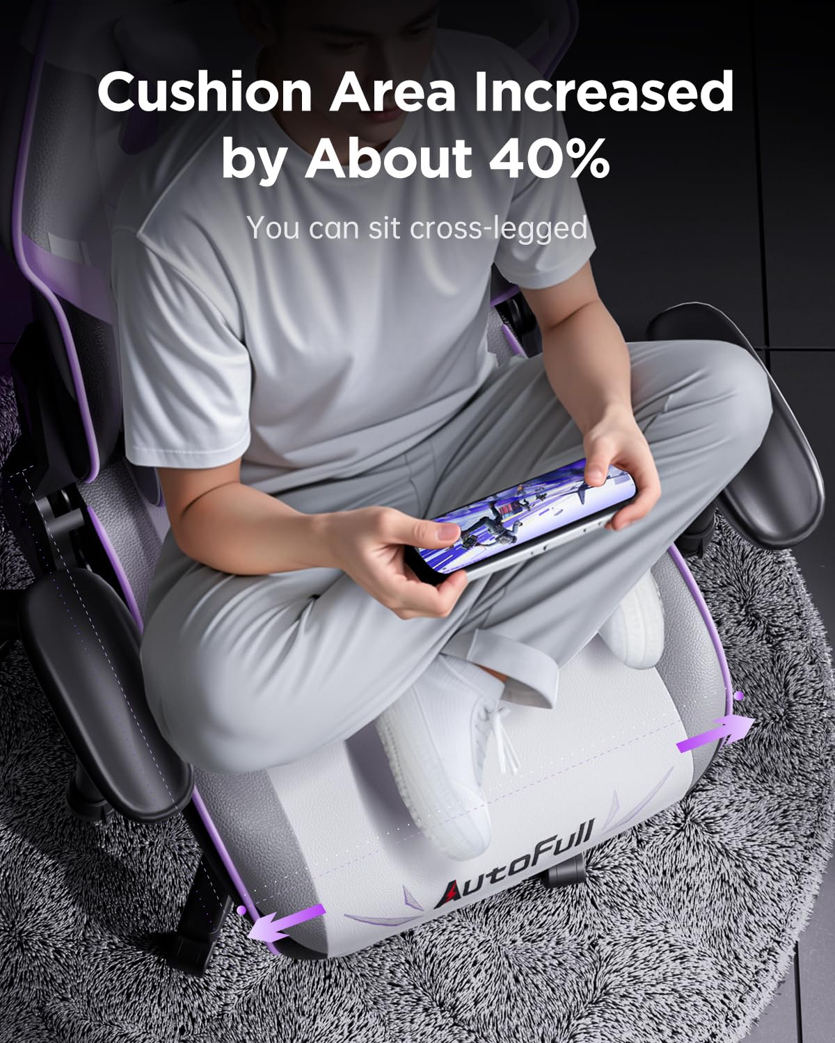 C3 Ergonomic Gaming Chair with Lumbar Support and Footrest - White