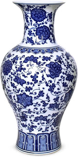 Blue and White Vase, Handmade Chinese Porcelain Flower Vase, Dragon Motif