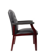 Ivy League Executive Guest Chair, Vinyl, Black