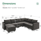 Sectional Sofa Velvet U Shaped Couch with Storage Oversized Modular Sectional Sofa