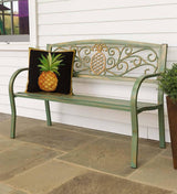 Weatherproof Pineapple Outdoor Bench | Holds Up to 300 lbs | Garden Patio Porch Park