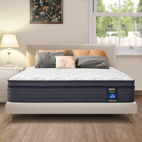 King Size Mattress 12 Inch - Upgrade Strengthen, Memory Foam Hybrid Mattress with Motion Isolation and Pressure Relief,