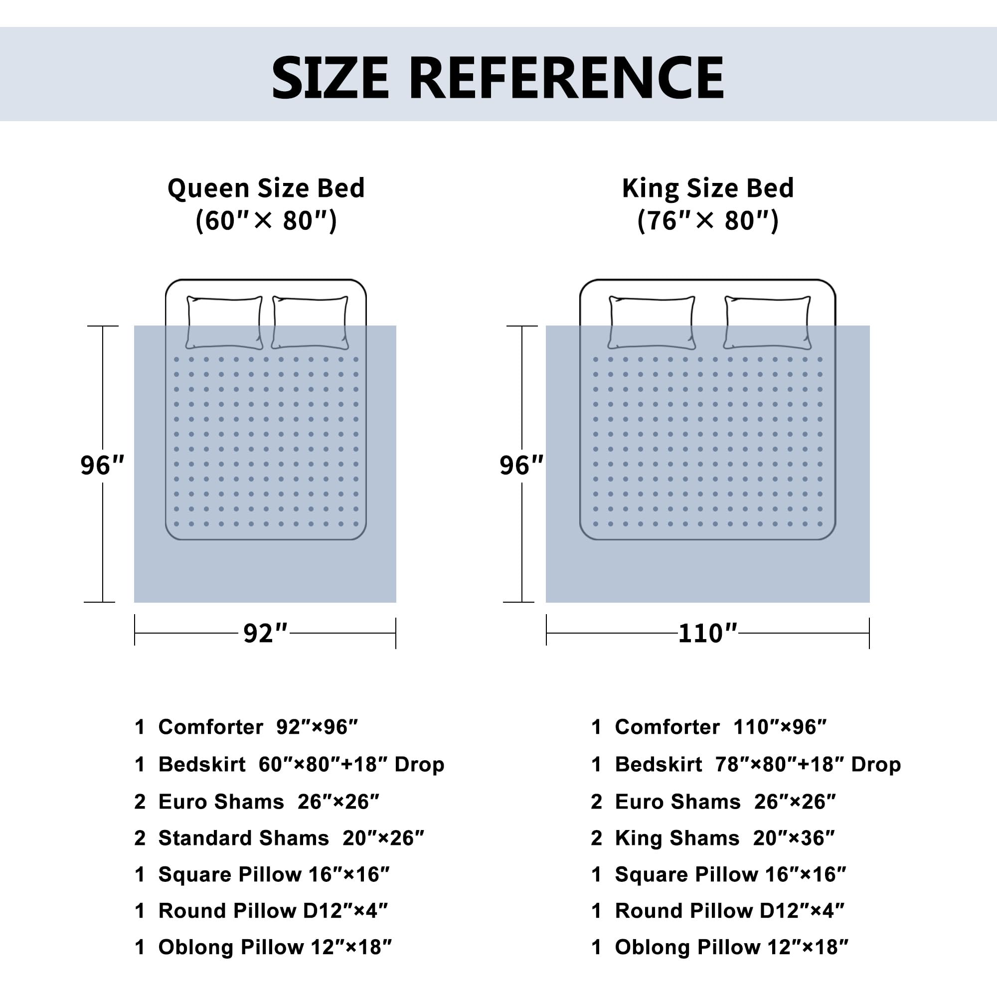 9-Piece Damask Floral Comforter Set - Queen Size Jacquard Bedding with Bed Skirt & Shams