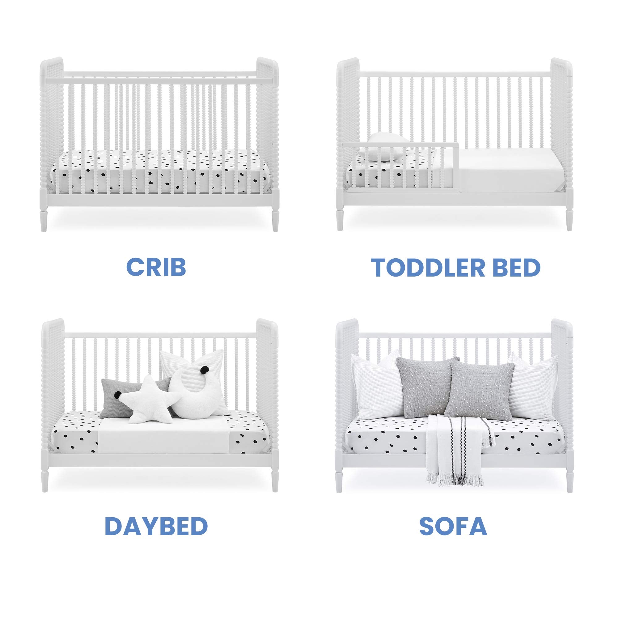 4-in-1 Convertible Crib - Greenguard Gold Certified, Bianca White