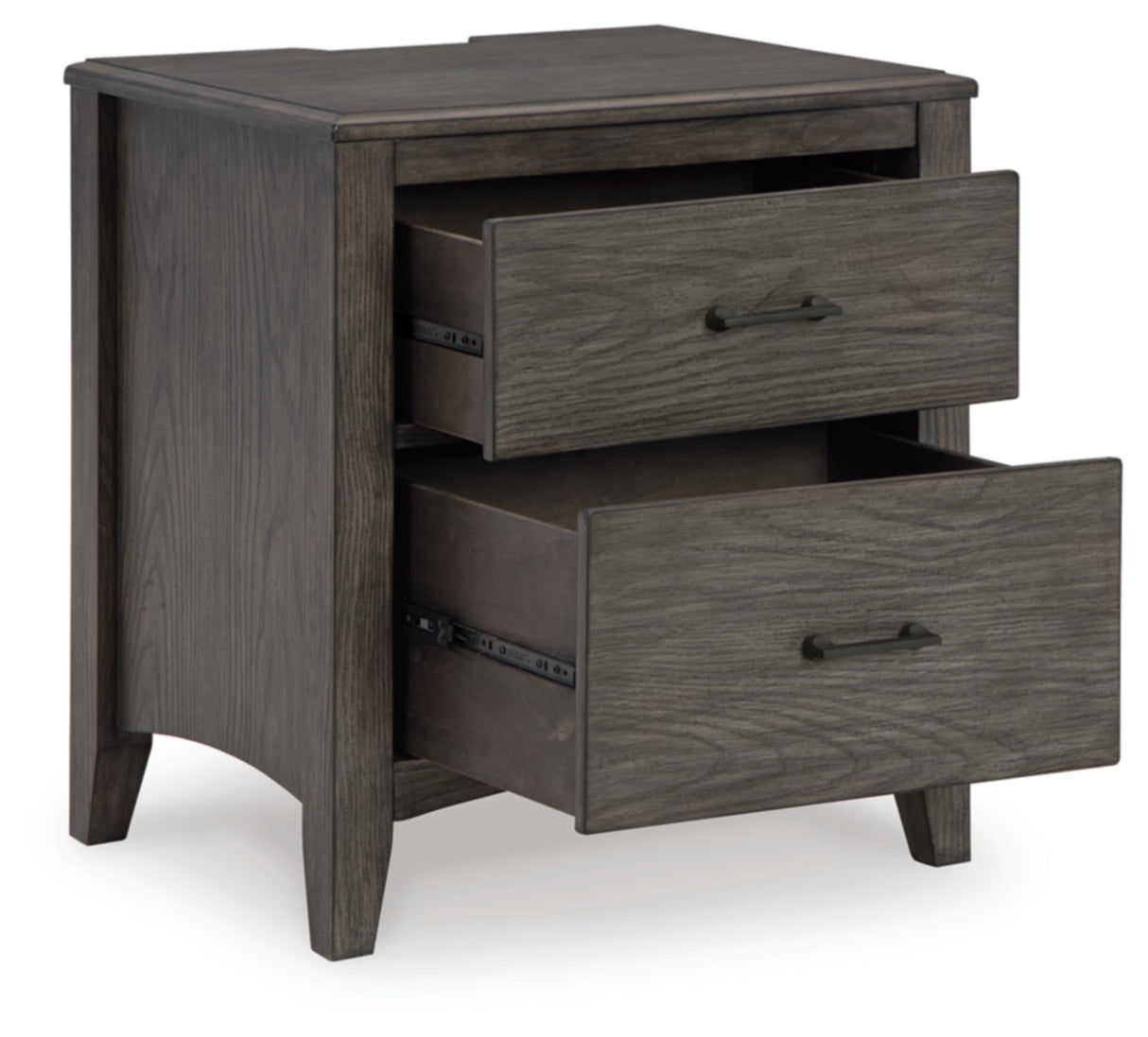 Signature Design by Ashley Montillan Casual 2 Drawer Nightstand with Power Supply and USB Ports, Gray